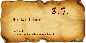 Botka Tibor névjegykártya